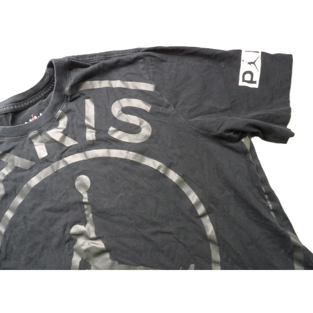 Jordan PSG Paris Saint Germain Jumpman Shirt Cotton Men L Black Graphic Tee